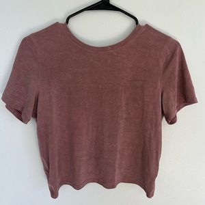 Off Dark Pink Lululemon Open Tie Back Short Sleeve